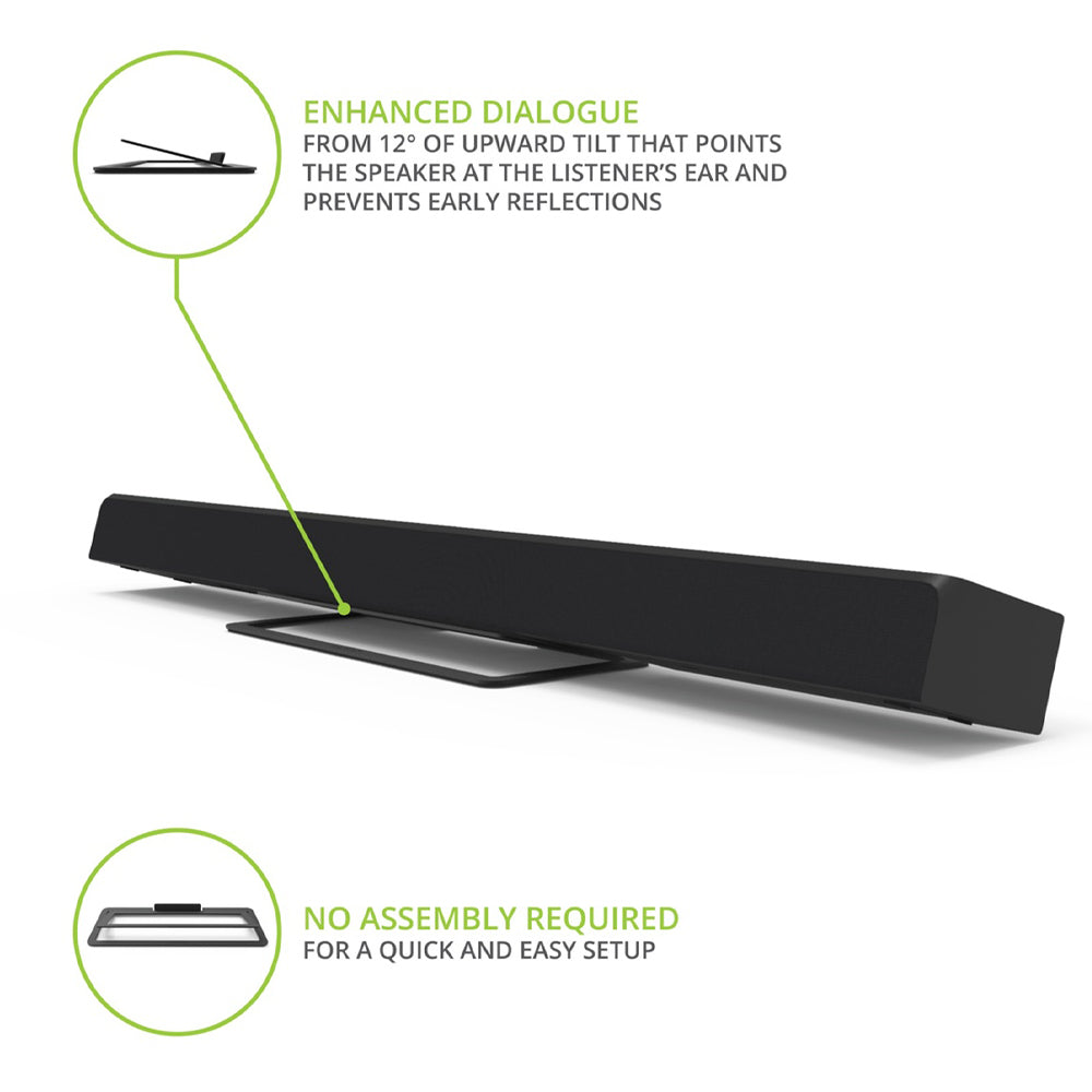 Kanto S10 Low-Profile Angled Sound Bar and Center Channel Speaker Stand for Home Theater