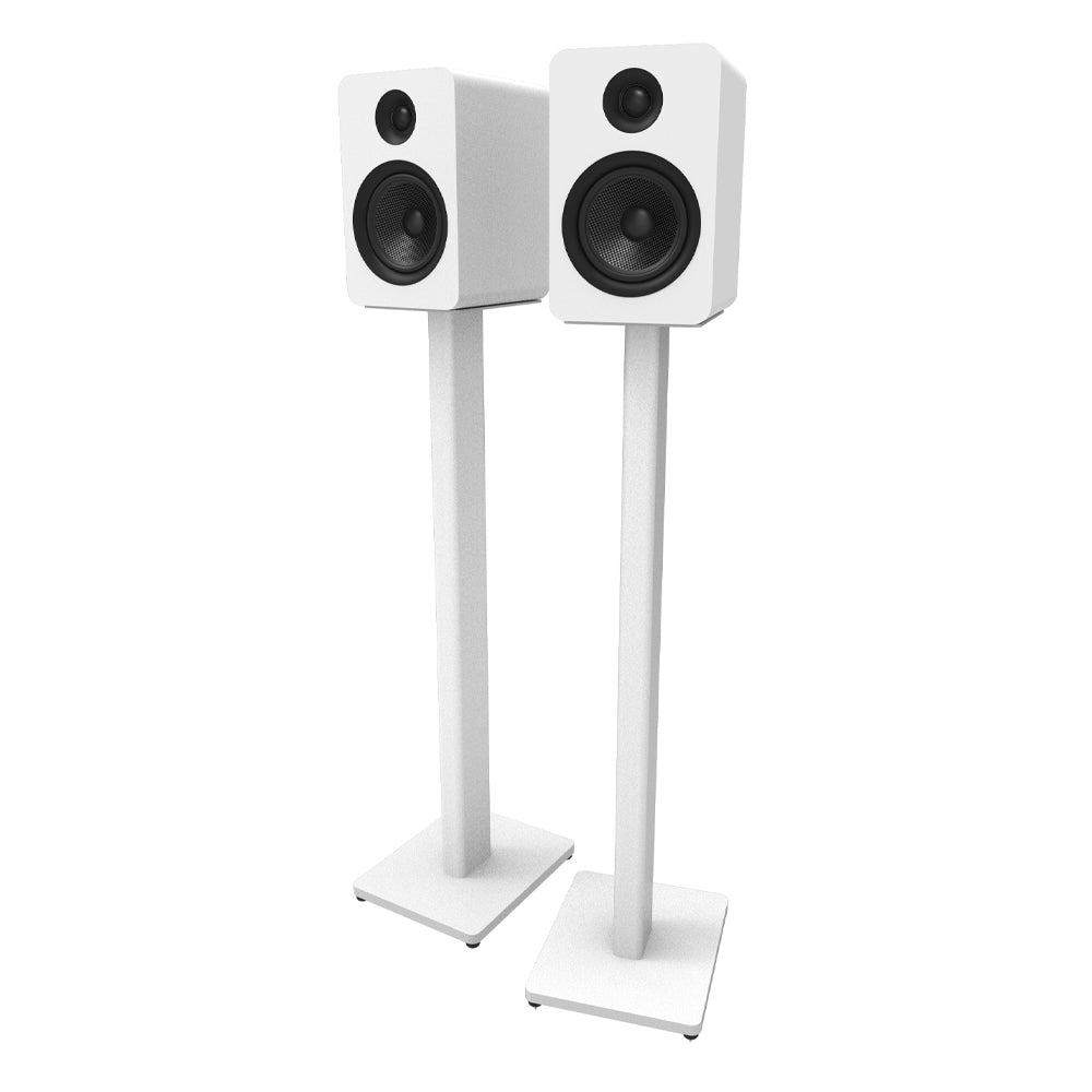 Kanto ST34W 34" Universal Bookshelf Speaker Floor Stand - White, Pair