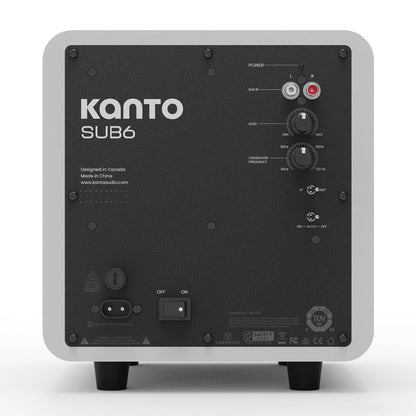 Kanto SUB6 200W 6" Sealed Powered Subwoofer, Matte White