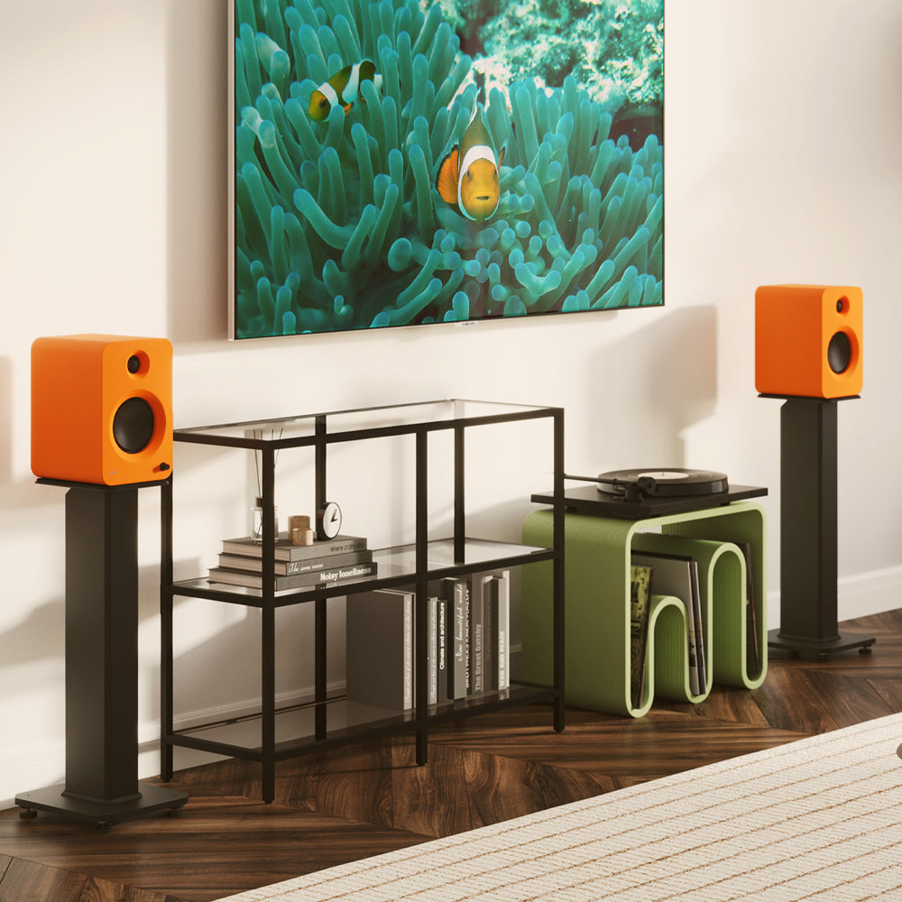 Kanto SX30W 30" Tall Fillable Speaker Stands with Isolation Feet - Pair, White