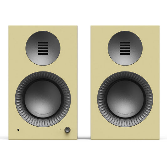Kanto TUK (2nd Gen) 260W Premium Powered Speaker System with Bluetooth 5.4, Dual RCA and USB-C Inputs - Gloss Butter w/ Gunmetal