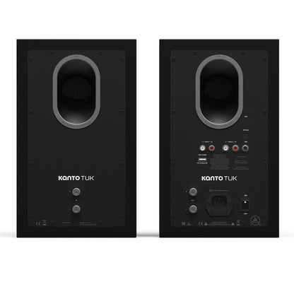Kanto TUK (2nd Gen) 260W Premium Powered Speaker System with Bluetooth 5.4, Dual RCA and USB-C Inputs - Matte Black w/ Gunmetal