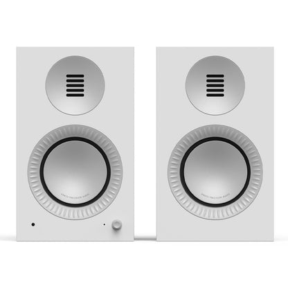 Kanto TUK (2nd Gen) Grand Passive Speaker System with Air Motion Transformer (AMT) Tweeter and 6" Aluminum Concave Woofer, Matte White w/ Aluminium
