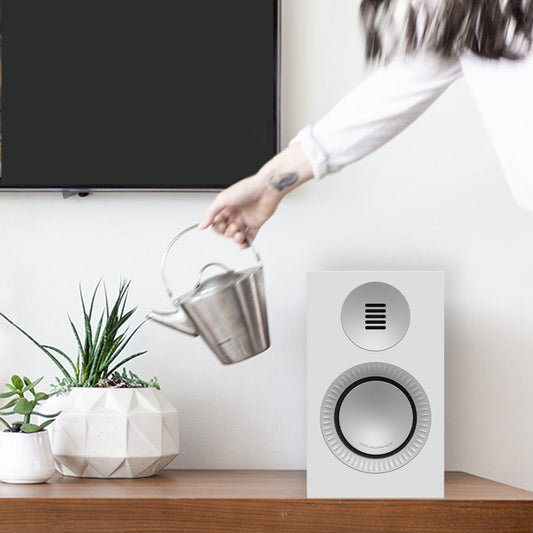 Kanto TUK (2nd Gen) Grand Passive Speaker System with Air Motion Transformer (AMT) Tweeter and 6" Aluminum Concave Woofer, Matte White w/ Aluminium