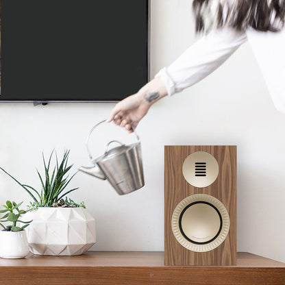 Kanto TUK (2nd Gen) 260 W Premium Powered Speaker System with Bluetooth 5.4, Dual RCA and USB-C Inputs - Matte Walnut w/ Rose Gold