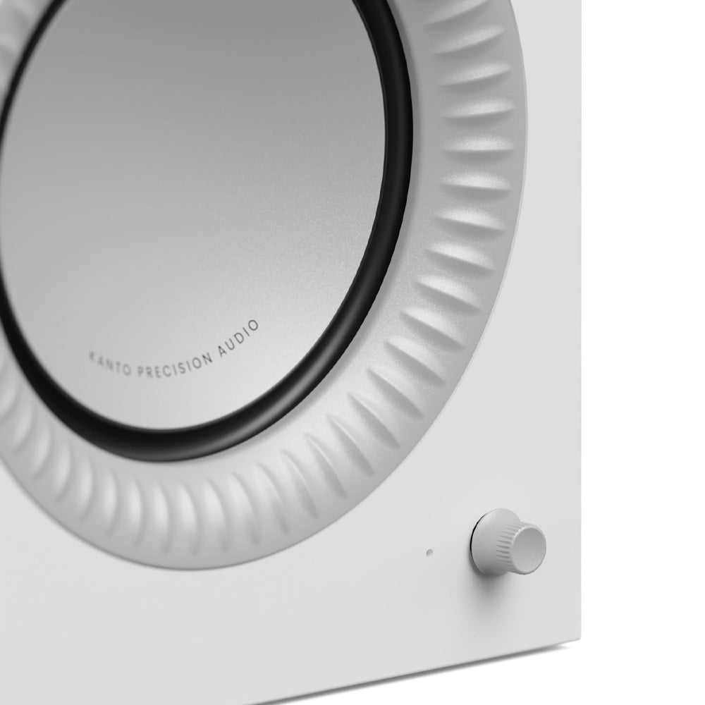 Kanto TUK (2nd Gen) Grand 320 W Premium Powered Speaker System with Bluetooth 5.4, Dual RCA and USB-C Inputs, Matte White w/ Aluminum