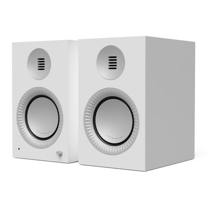 Kanto TUK (2nd Gen) Grand 320 W Premium Powered Speaker System with Bluetooth 5.4, Dual RCA and USB-C Inputs, Matte White w/ Aluminum
