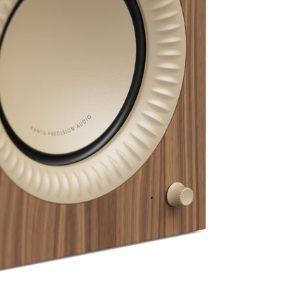 Kanto TUK (2nd Gen) Grand 320 W Premium Powered Speaker System with Bluetooth 5.4, Dual RCA and USB-C Inputs, Matte Walnut w/ Rose Gold