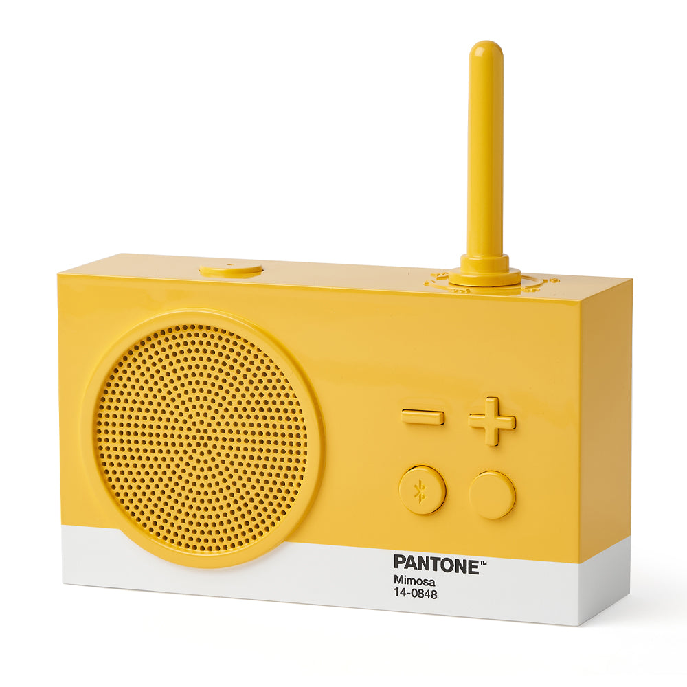 Lexon GIFT Set PANTONE - Includes Mino+ Mini Speaker, Flip Classic Clock, Mina M Lamp, Thykho 3  Speaker - Yellow