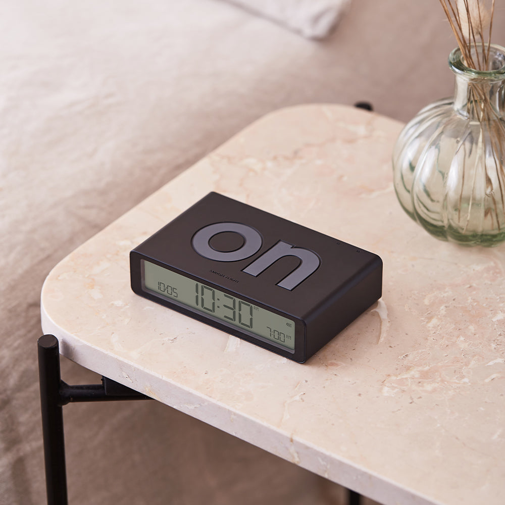 Lexon Flip Classic Reversible Alarm Clock - Black