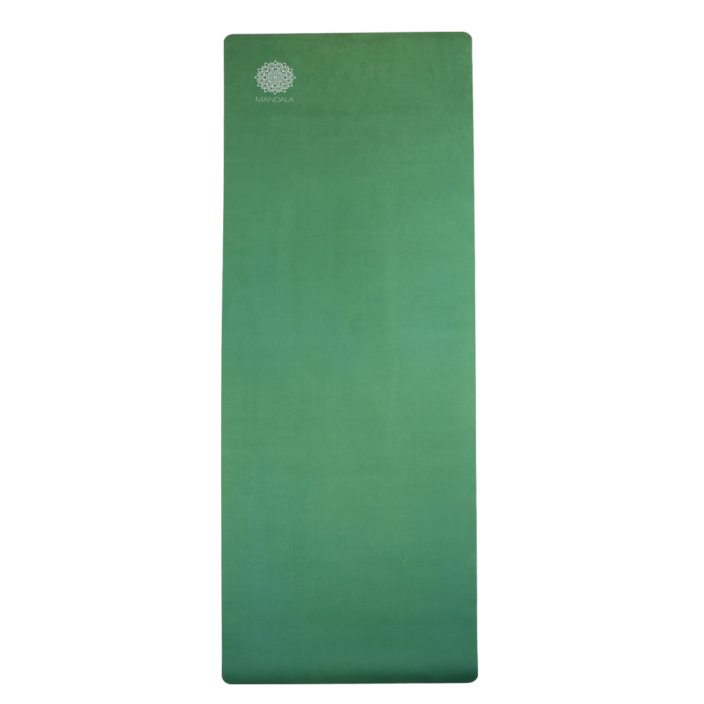 Mandala Yoga Mat Premium Bundle, Includes Yoga Mat 188cm H x 61cm W, Yoga Strap & Steel Hydration Bottle - Jade Green