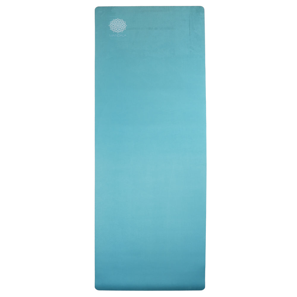 Mandala Yoga Mat Premium Bundle, Includes Yoga Mat 188cm H x 61cm W, Yoga Strap & Steel Hydration Bottle - Teal
