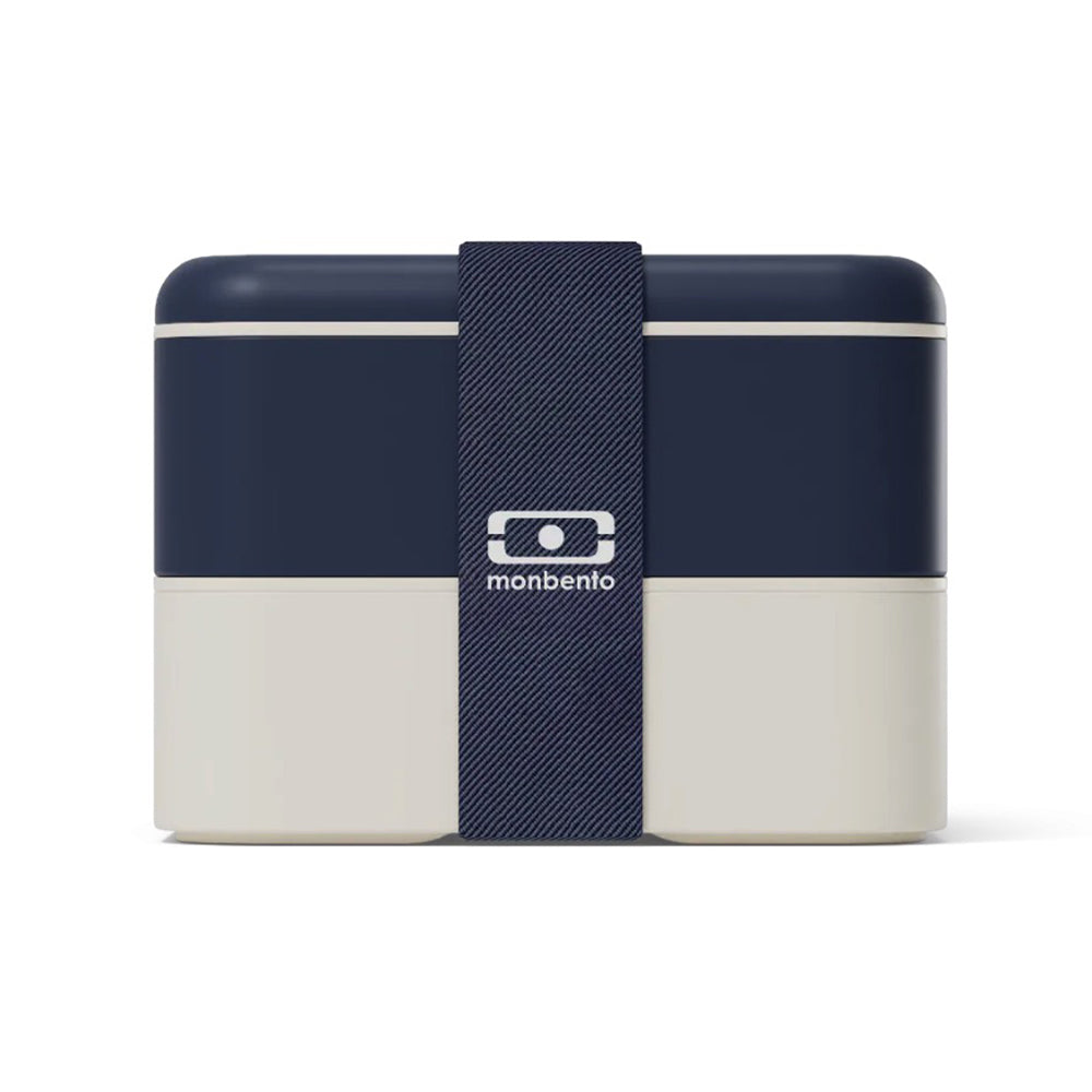 Monbento Flex - The 2 Compartment Lunch Box with Cutlery - Blue Natural