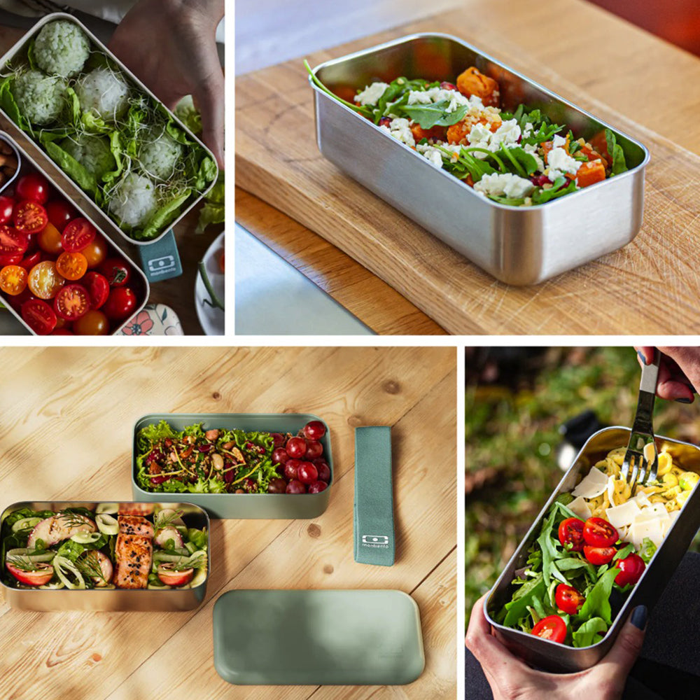 Monbento Mb Sense Original The Two-Tier Metal Food Container Sense Original - Black Oynx