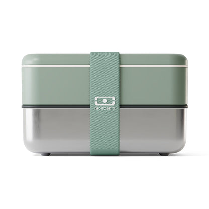 Monbento Mb Sense Original The Two-Tier Metal Food Container Sense Original - Natural Green
