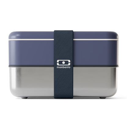 Monbento Mb Sense Original The Two-Tier Metal Food Container Sense Original - Natural Blue