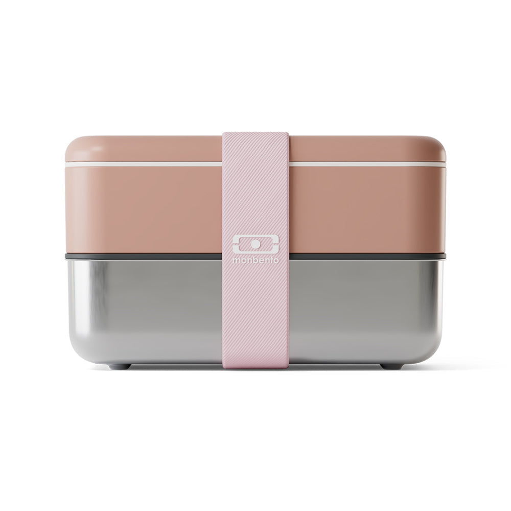 Monbento Mb Sense Original The Two-Tier Metal Food Container Sense Original - Pink Moka