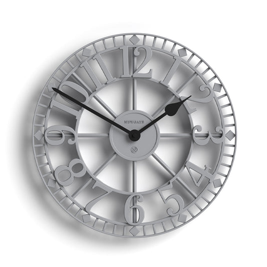 Newgate Warehouse Wall Clock-Clockwork Grey