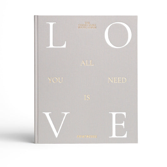 Printworks Photo Album-All You Need Is Love-Grey