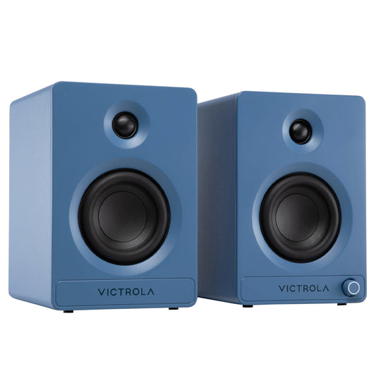 Victrola Tempo Bookshelf Speakers - Blue