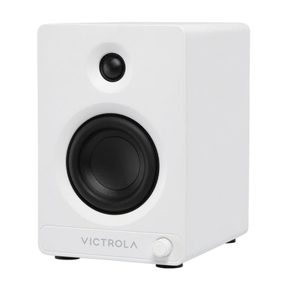 Victrola Automatic Turntable + Victrola Tempo Bookshelf Speakers Bundle - White