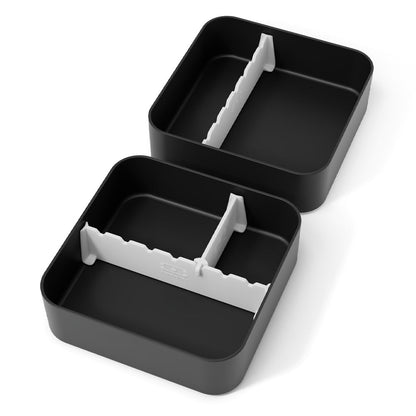 Monbento Flex - The 2 Compartment Lunch Box with Cutlery - Black Onyx
