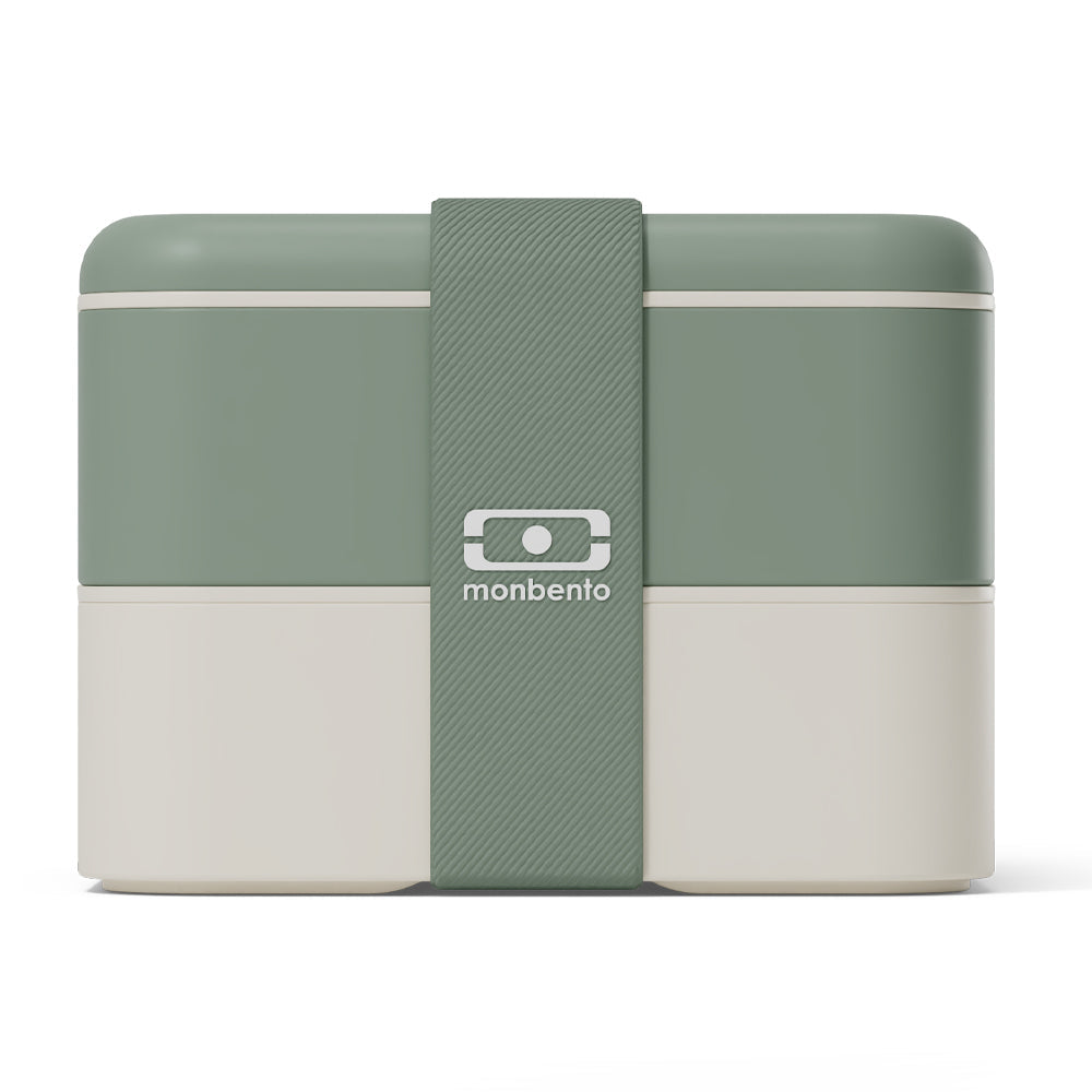 Monbento Flex - The 2 Compartment Lunch Box with Cutlery - Green Natural