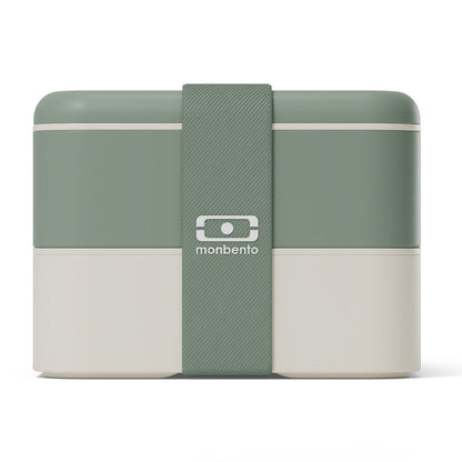 Monbento Flex - The 2 Compartment Lunch Box with Cutlery - Green Natural