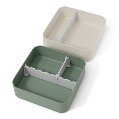 Monbento Flex - The 2 Compartment Lunch Box with Cutlery - Green Natural