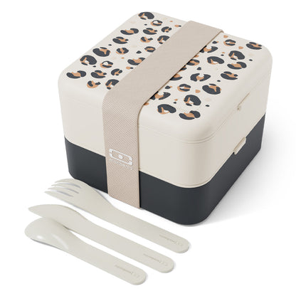 Monbento Flex - The 2 Compartment Lunch Box with Cutlery - Leopard