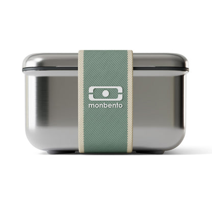 Monbento Mb Sense L The Microwave-Safe Metal Lunch Box - Natural Green