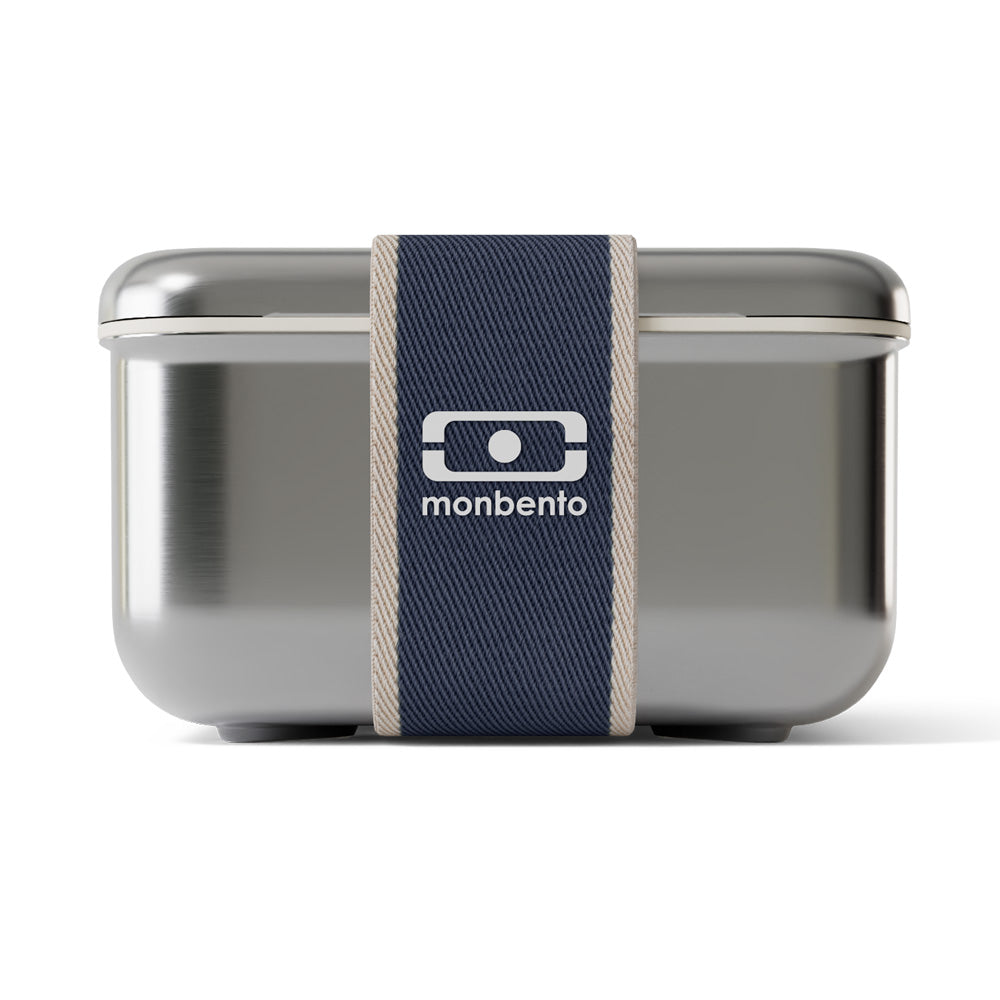 Monbento Mb Sense L The Microwave-Safe Metal Lunch Box - Natural Blue