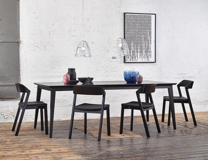 Merano Chair - Black Stained - Black Pad - by TON