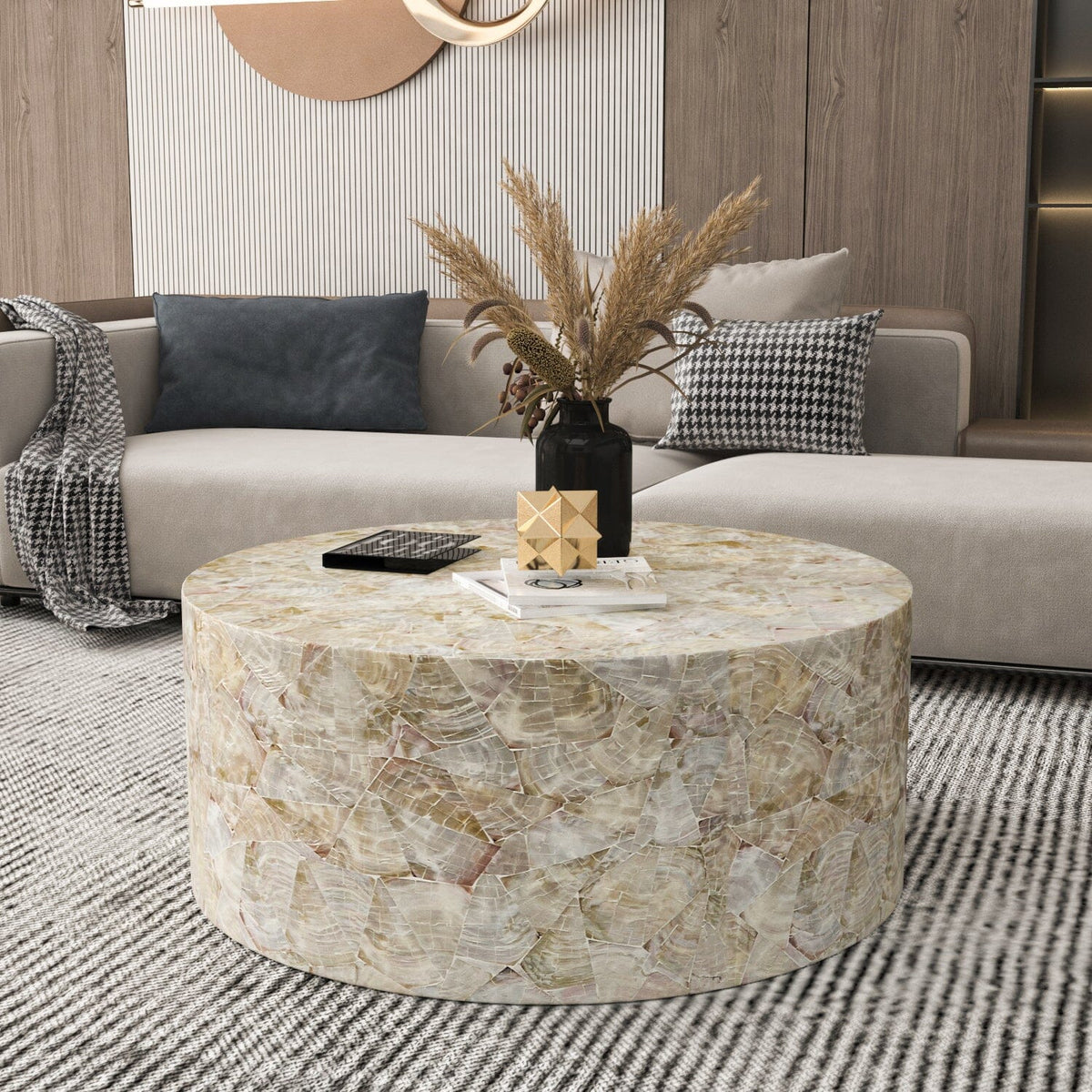 Kalinda Mother of Pearl Inlay Square Coffee Table 92cm