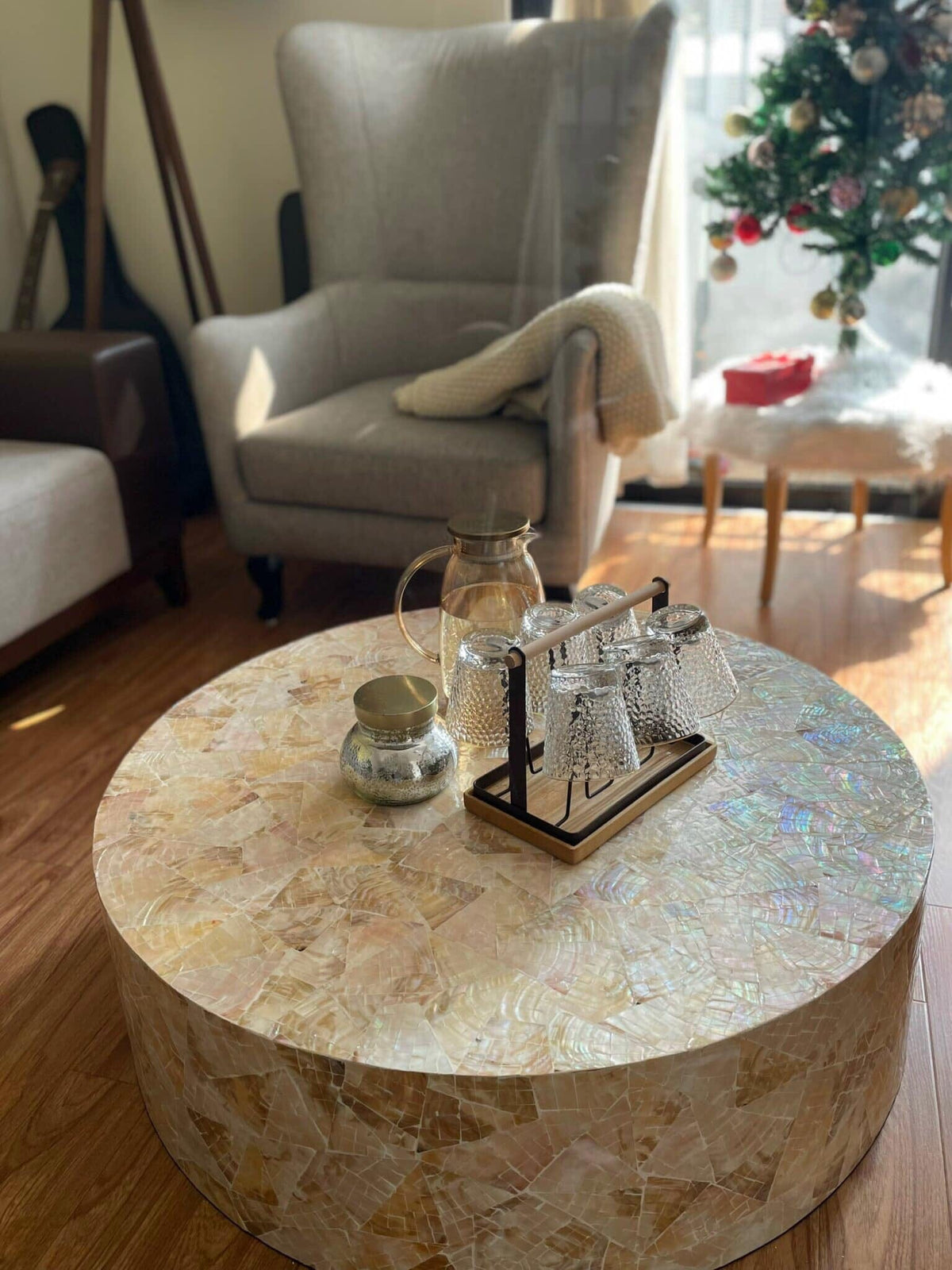 Kalinda Mother of Pearl Inlay Square Coffee Table 92cm