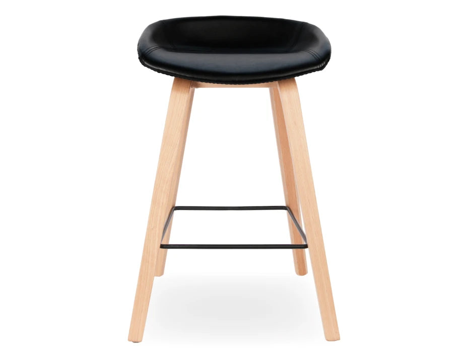 Kobe Stool - Natural - Vintage Black Seat