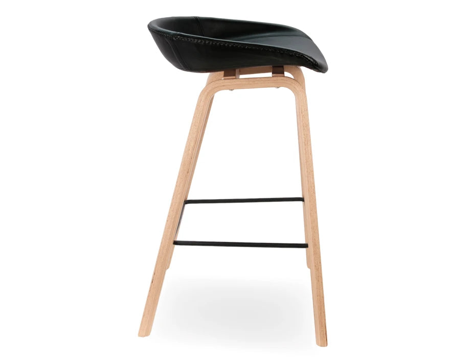 Kobe Stool - Natural - Vintage Black Seat