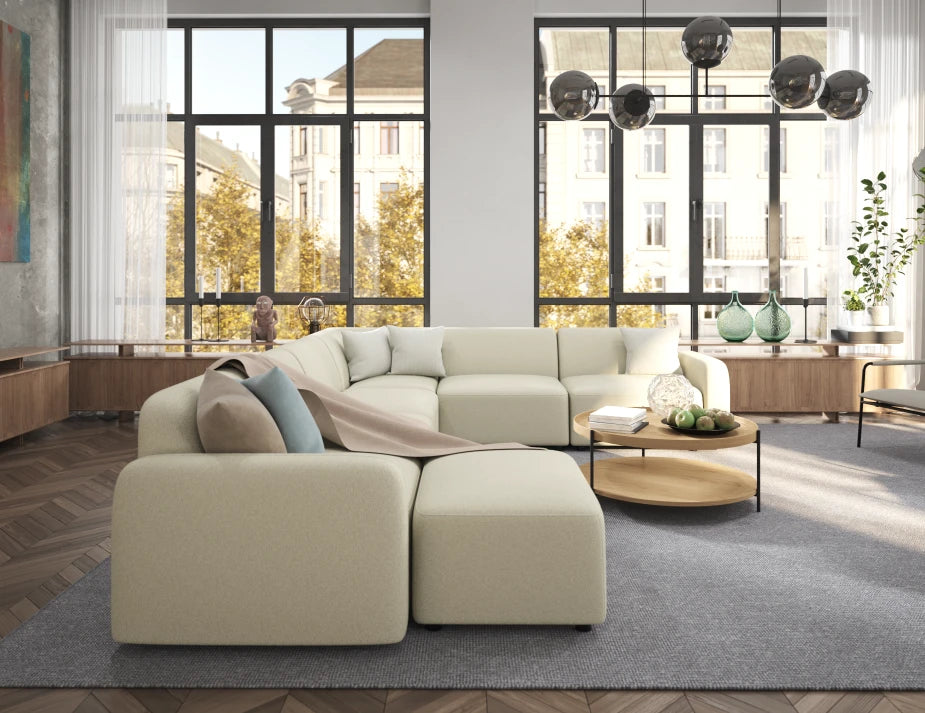 Atticus Modular Sofa Section - Left Arm - Ivory Cream