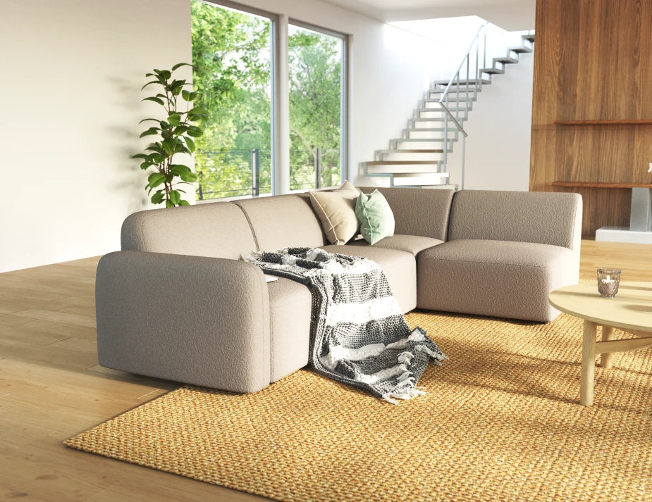 Atticus Modular Sofa - Config A or B Chaise Return - Oyster Grey