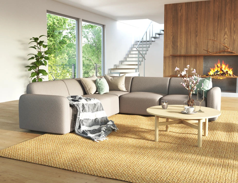 Atticus Modular Sofa - Config C Corner - Oyster Grey