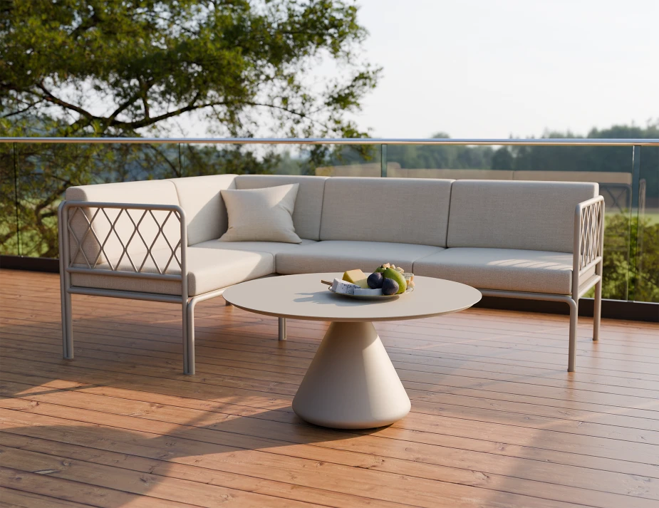 Kora Coffee Table 90cm Dia - Outdoor - Latte