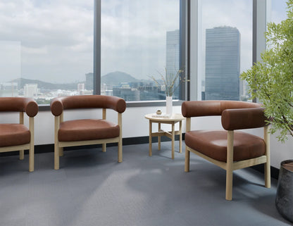 Marlowe Occasional Chair - Natural Oak Legs - Retro Brandy PU