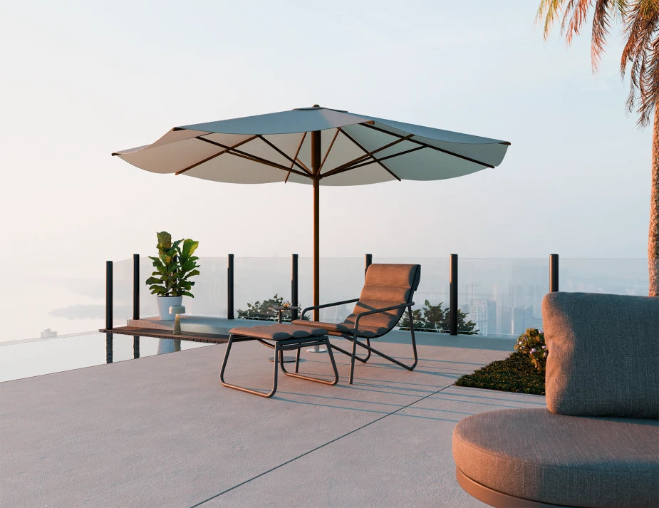 Paloma Footrest - Outdoor - Charcoal