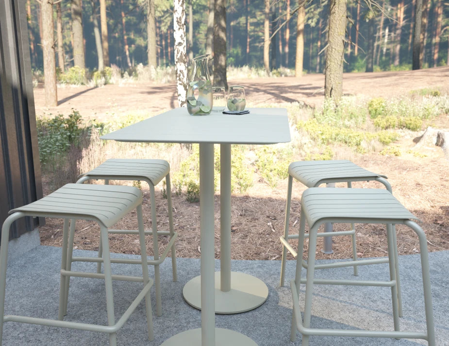 Roku Rectangle High Bar Table - Outdoor - Latte