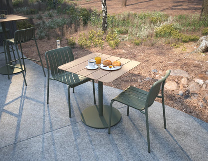 Roku Cafe Teak Table - Outdoor - Eucalyptus Green