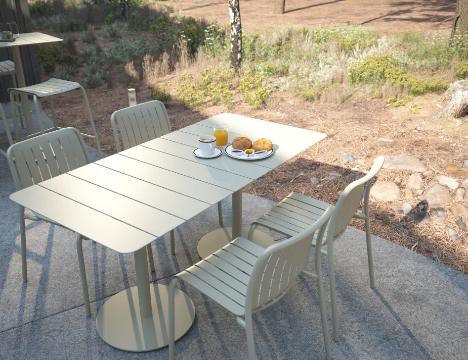 Roku Rectangle Cafe Table - Outdoor - Latte