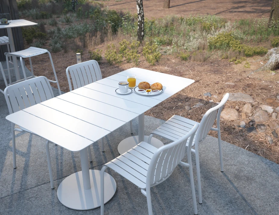 Roku Rectangle Cafe Table - Outdoor - White