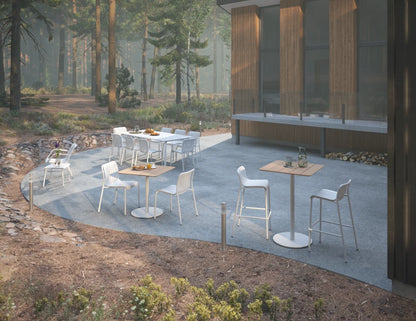 Roku Cafe Teak Table - Outdoor - White