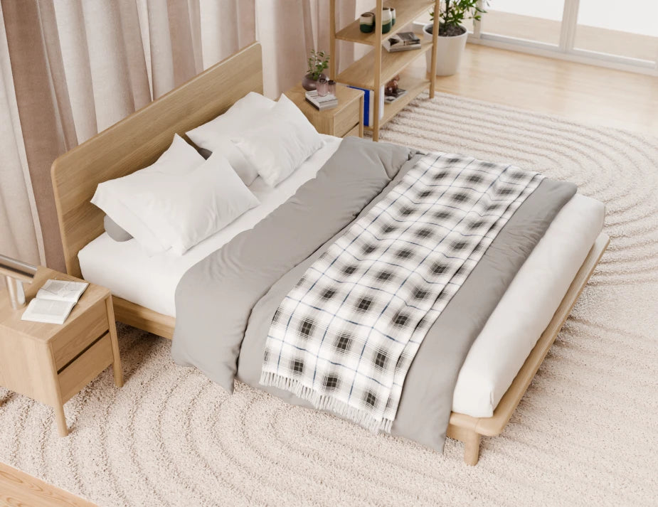 Nordica Bed Frame - Solid Oak - Queen