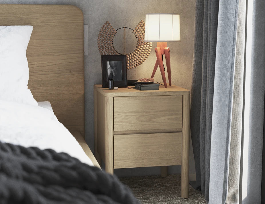 Nordica Bed Frame - Solid Oak - Queen